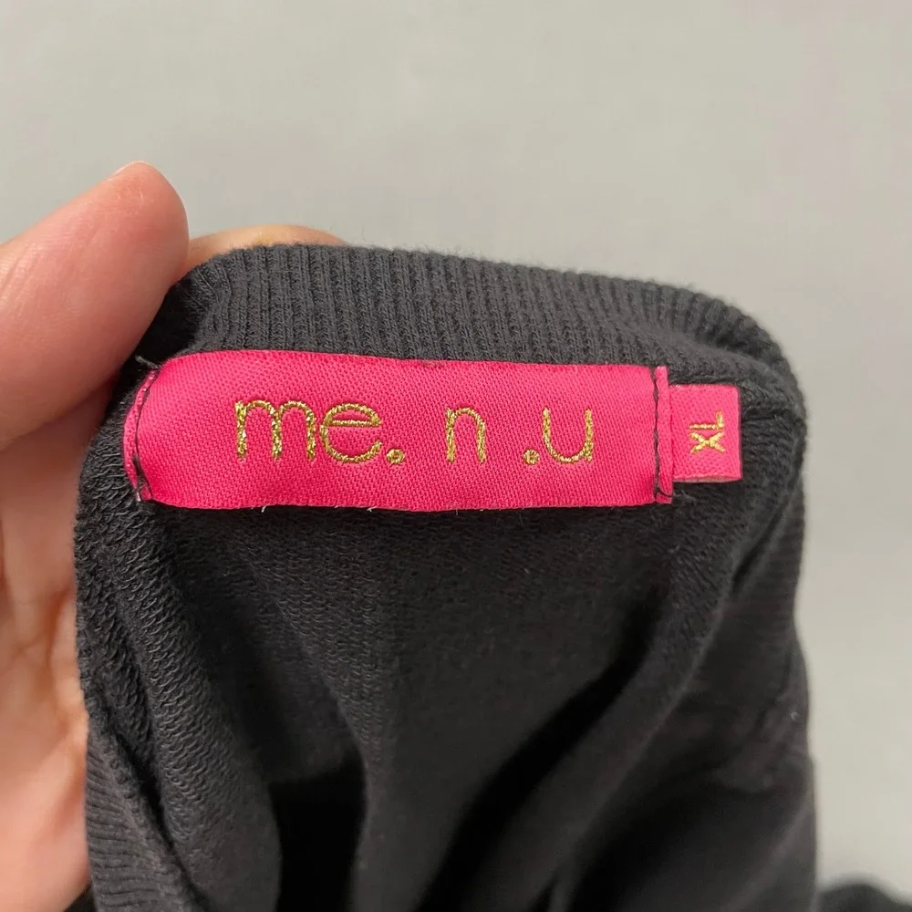 Me.n.u‎ Sweatshirt Leggings Set Girls XL 14 Black Faux Leather 2pc Outfit